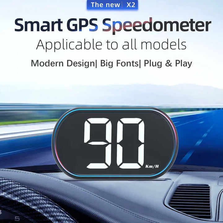 سيارات عالمية جديدة هود X2 المكونات واللعب . New Universal Car HUD X2 Plug and Play GPS HUD Head