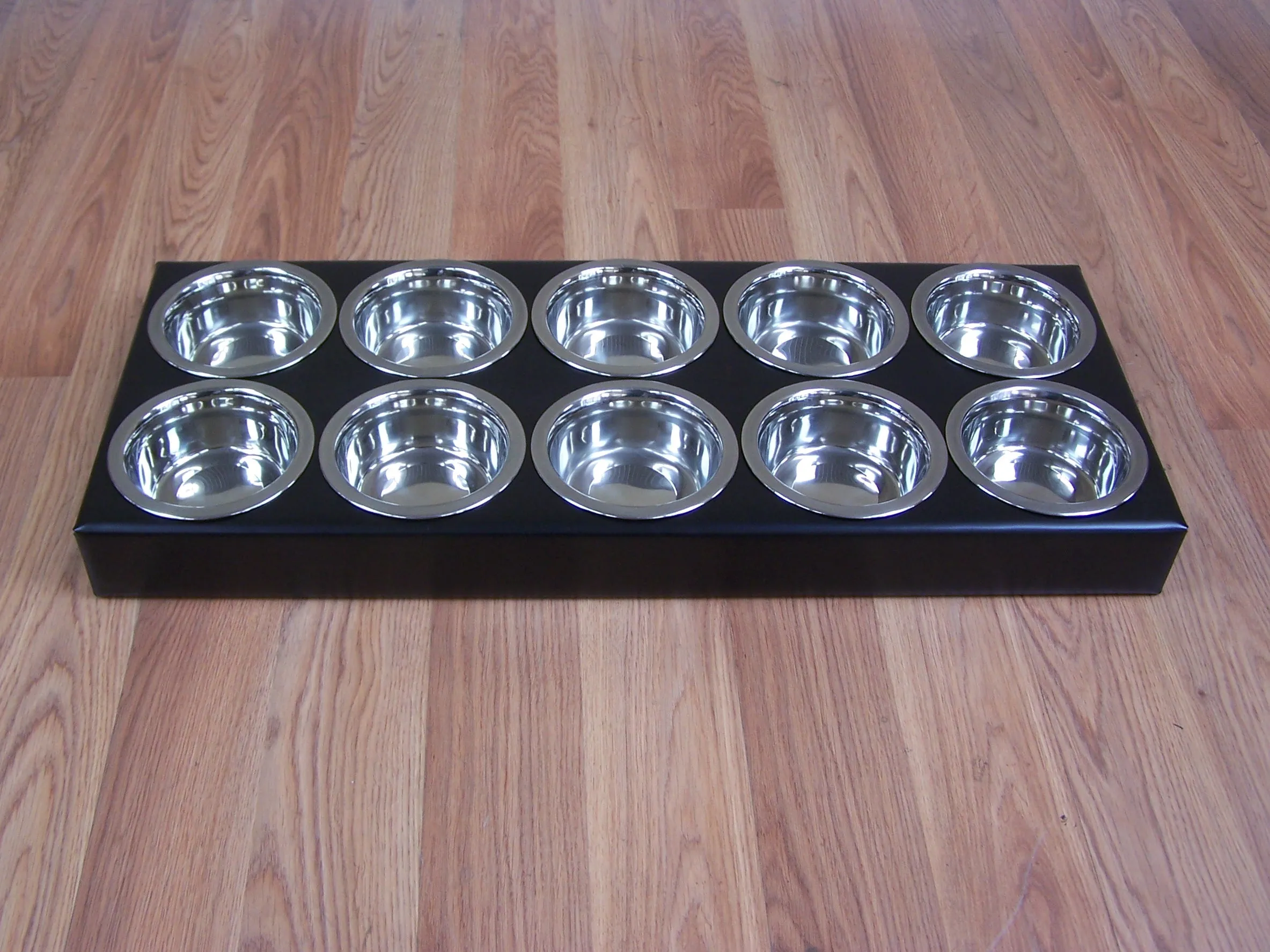 10 Bowl Puppy Litter Feeder Powder Coated Steel