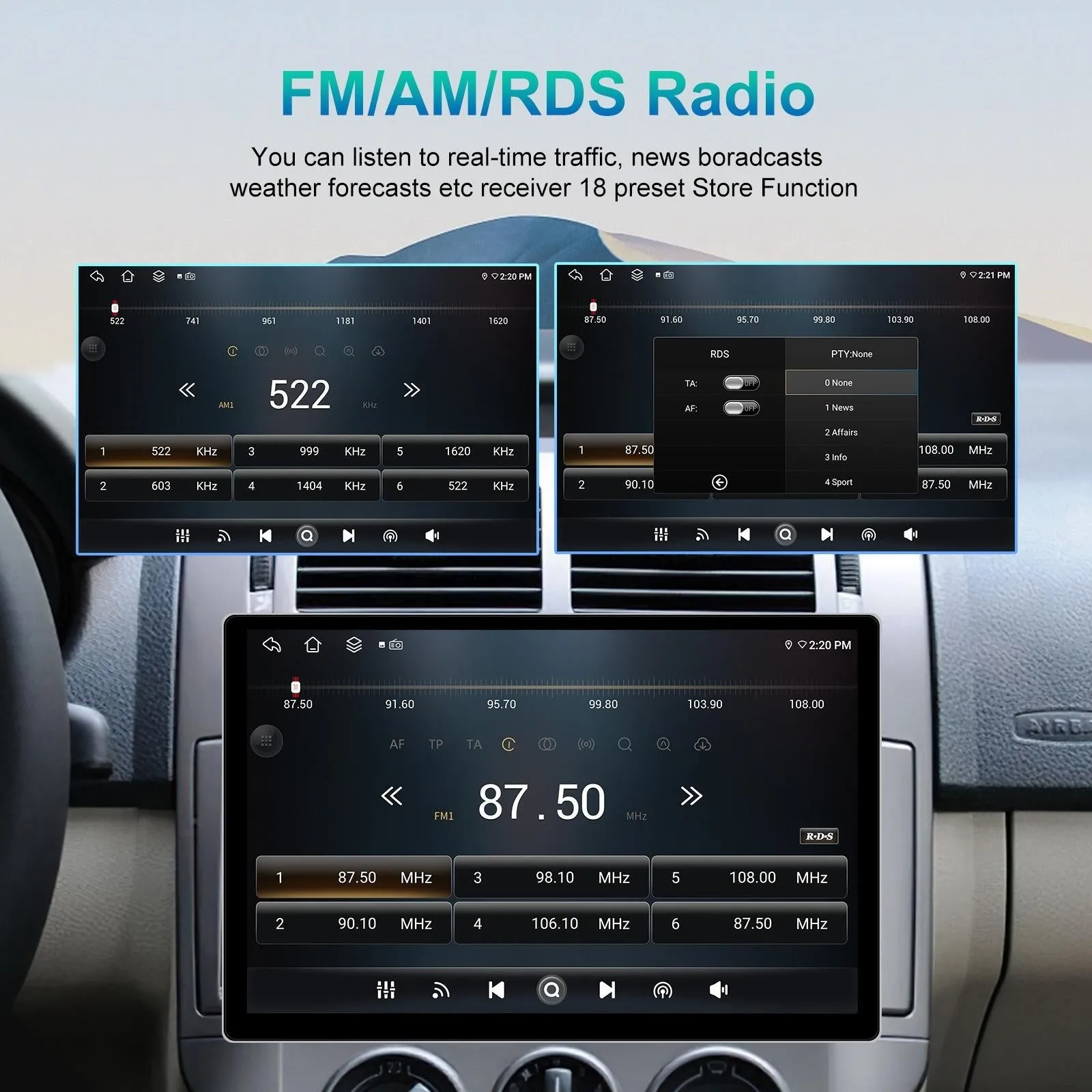 13.1 Inch Android Car Navigator - 4   64G - Universal Map - Carplay - Reverse Camera
