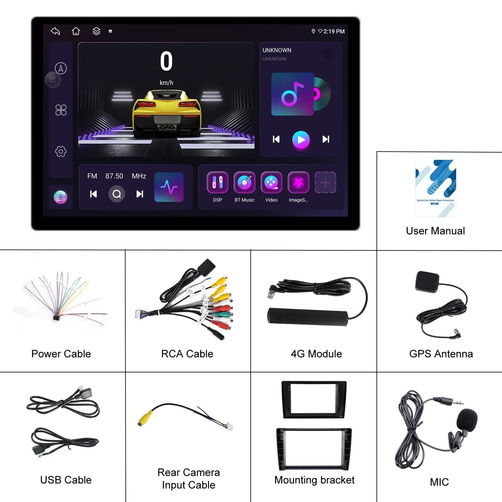 13.1 Inch Android Car Navigator - 4   64G - Universal Map - Carplay - Reverse Camera