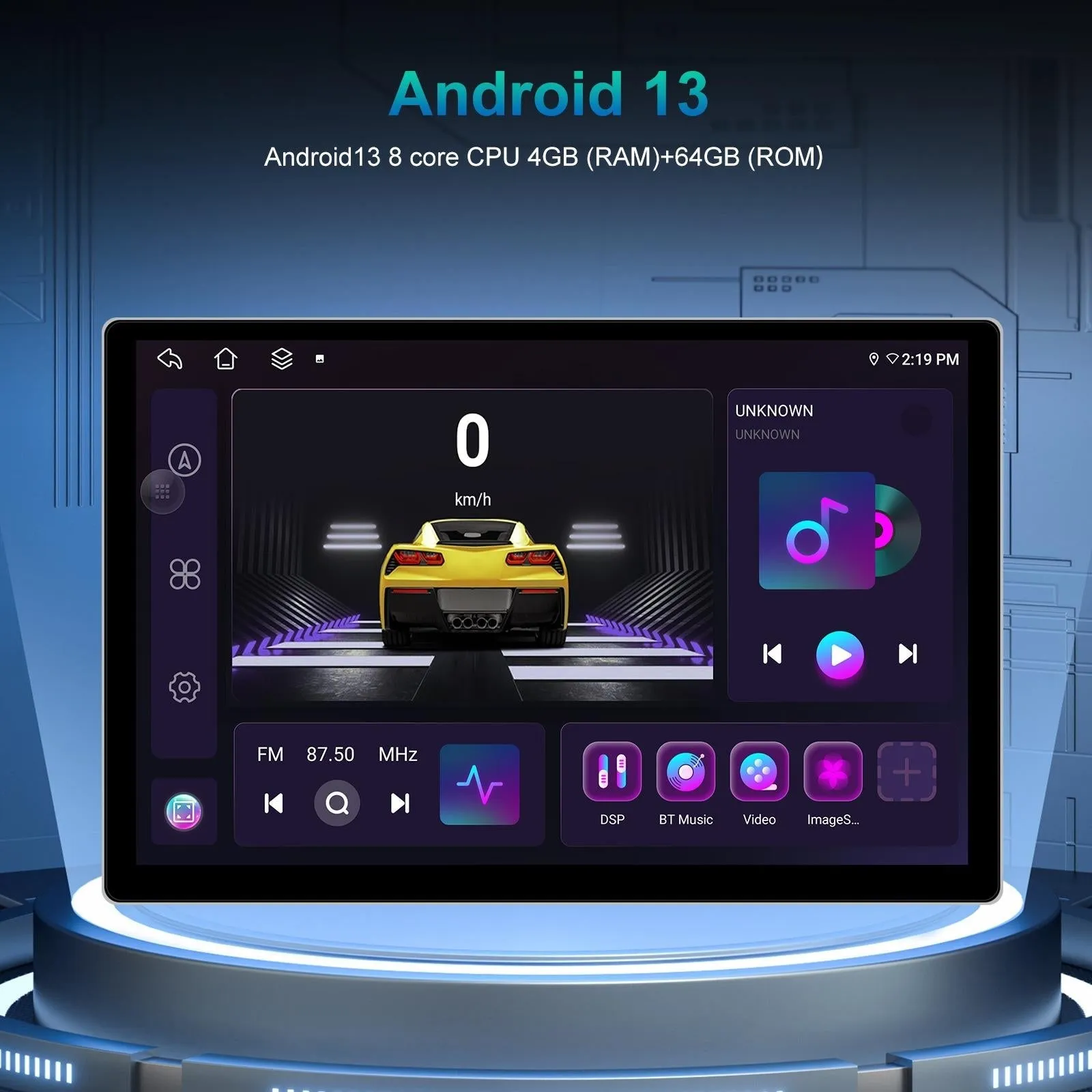 13.1 Inch Android Car Navigator - 4   64G - Universal Map - Carplay - Reverse Camera