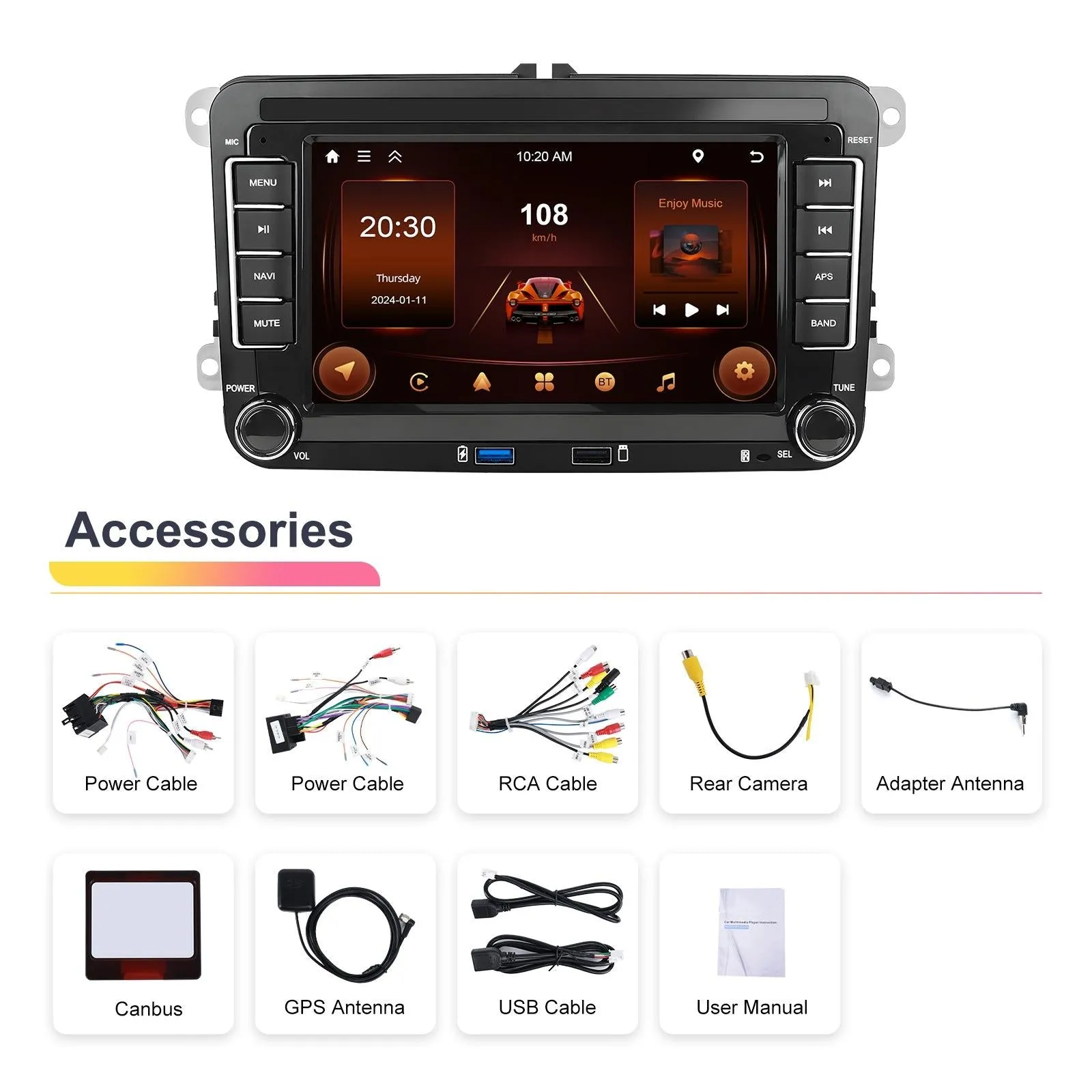 2   64G Carplay Android Navigation For Vw / Skoda - Reversing Camera - Large Screen