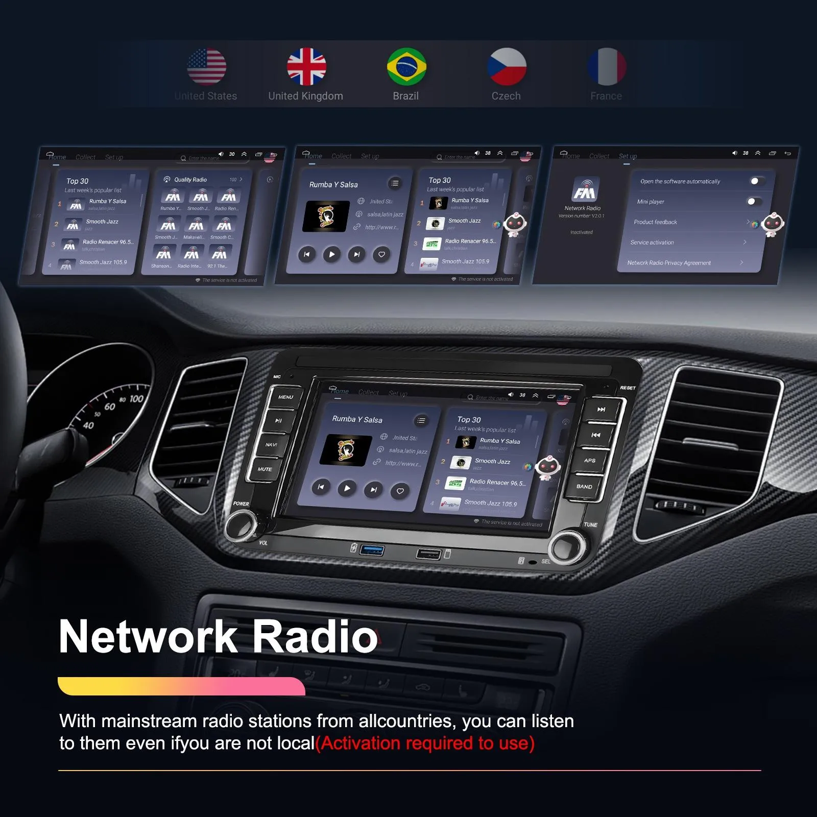 2   64G Carplay Android Navigation For Vw / Skoda - Reversing Camera - Large Screen