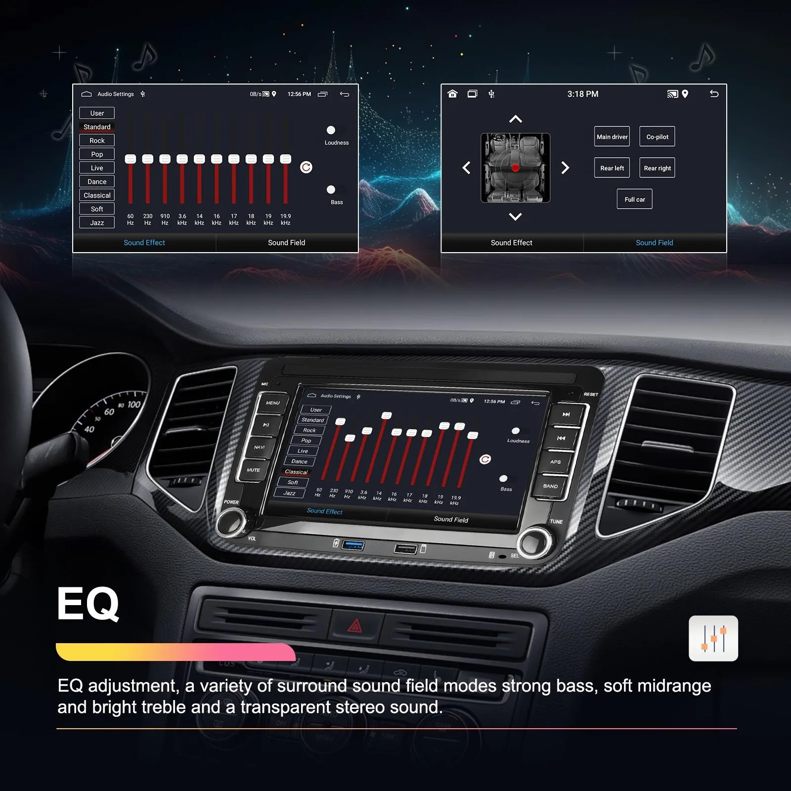 2   64G Carplay Android Navigation For Vw / Skoda - Reversing Camera - Large Screen