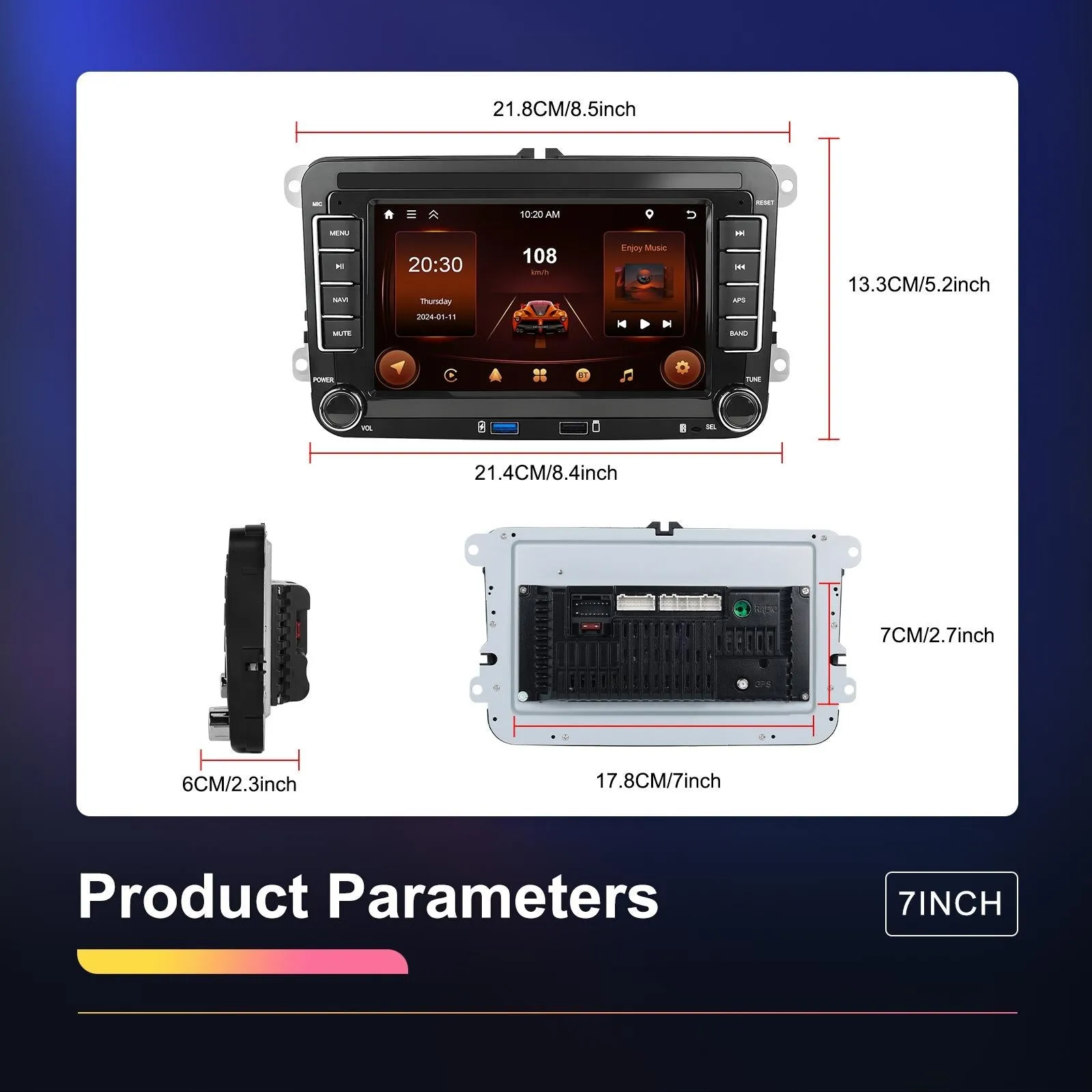 2   64G Carplay Android Navigation For Vw / Skoda - Reversing Camera - Large Screen