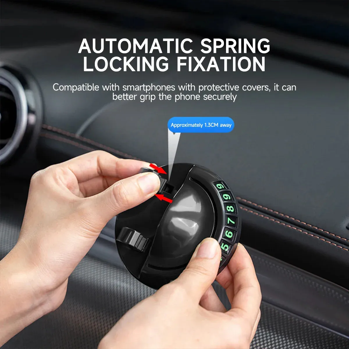 2-In-1 Car Phone Holder & Parking Number Plate Anti-Slip Mobile Stand For Cell Gps Auto Accessories