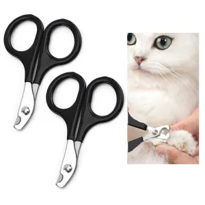 2 Pc Professional Grooming Clip Cat Nail Clippers Trimming Claws Steel Scissors