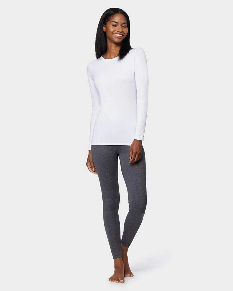 32 Degrees Heat Womens Ultra Soft Thermal Lightweight Baselayer Crew Neck Long Sleeve Top