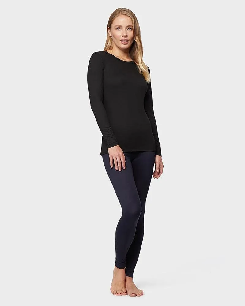 32 Degrees Heat Womens Ultra Soft Thermal Lightweight Baselayer Crew Neck Long Sleeve Top