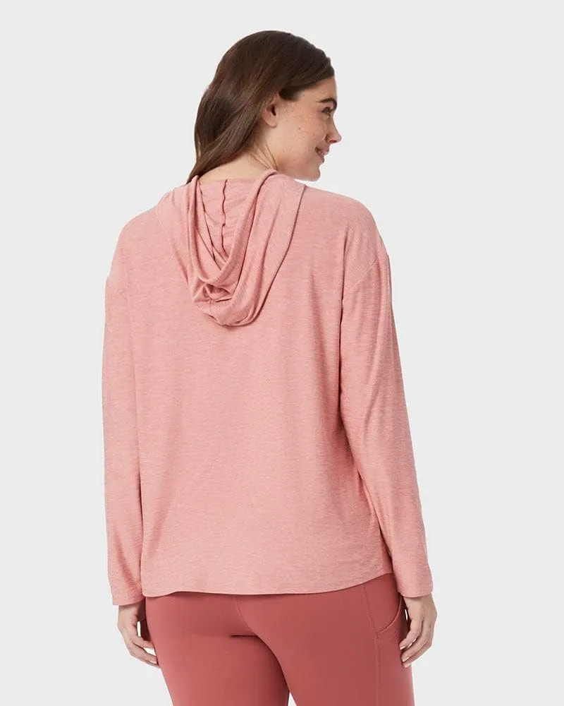 32 Degrees Women's Cool Long Sleeve Hooded T-Shirt| Moisture Wicking | 4-Way Stretch | Lounging