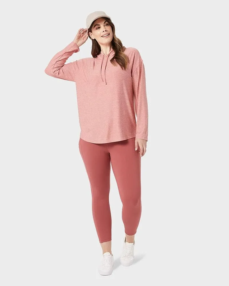 32 Degrees Women's Cool Long Sleeve Hooded T-Shirt| Moisture Wicking | 4-Way Stretch | Lounging