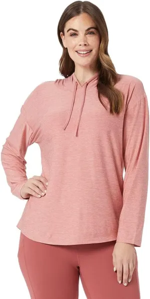 32 Degrees Women's Cool Long Sleeve Hooded T-Shirt| Moisture Wicking | 4-Way Stretch | Lounging