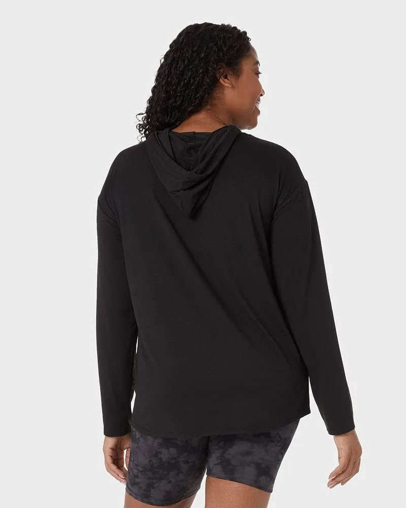 32 Degrees Women's Cool Long Sleeve Hooded T-Shirt| Moisture Wicking | 4-Way Stretch | Lounging