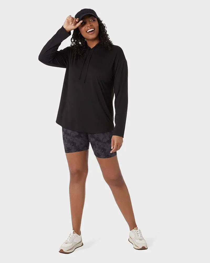 32 Degrees Women's Cool Long Sleeve Hooded T-Shirt| Moisture Wicking | 4-Way Stretch | Lounging