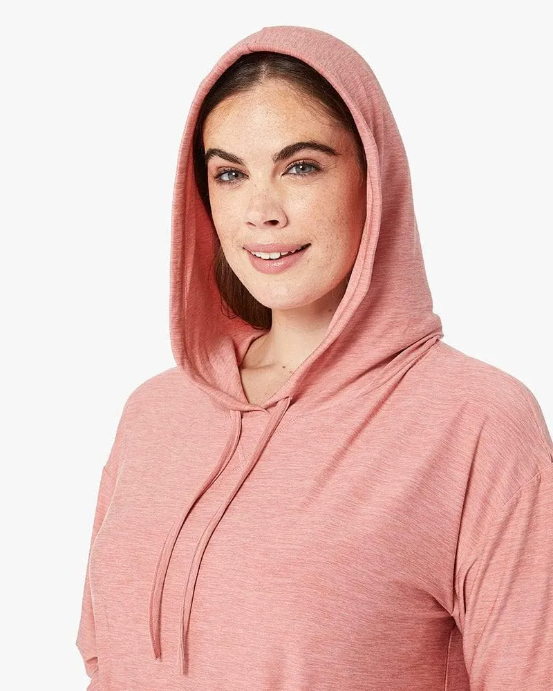 32 Degrees Women's Cool Long Sleeve Hooded T-Shirt| Moisture Wicking | 4-Way Stretch | Lounging