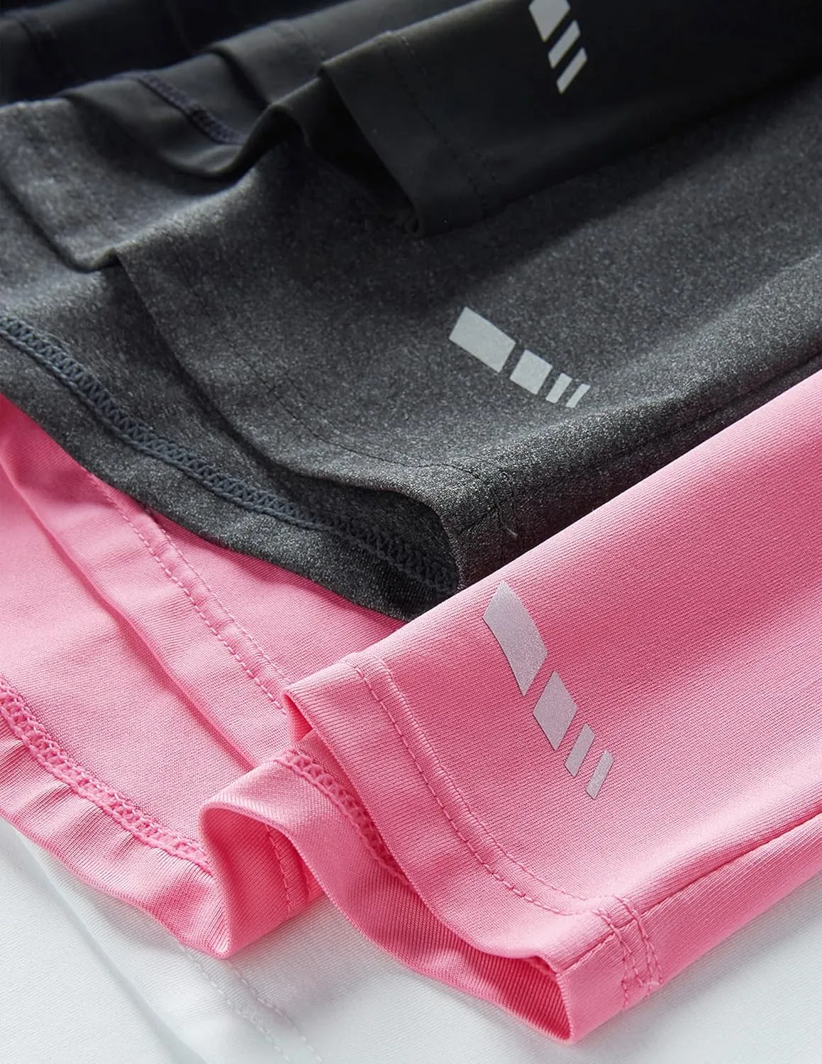 4 Pack: Youth Girls Athletic Shirts, Short Sleeve Dry Fit Apparel Tech Tshirts, Sports Activewear for Kids Teens