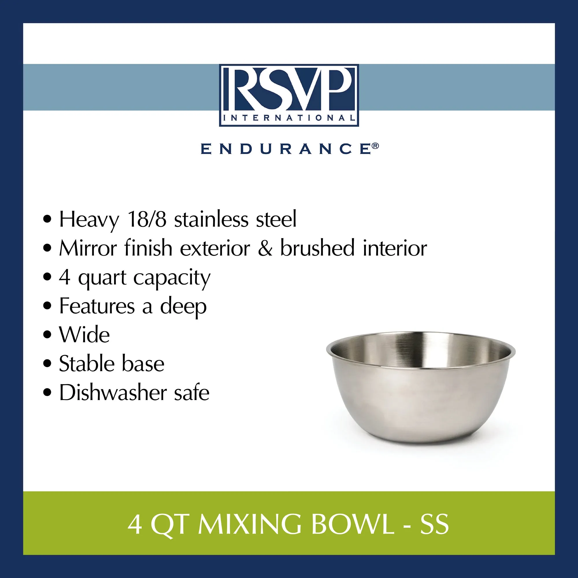 4 Qt Mixing Bowl - Stainless Steel