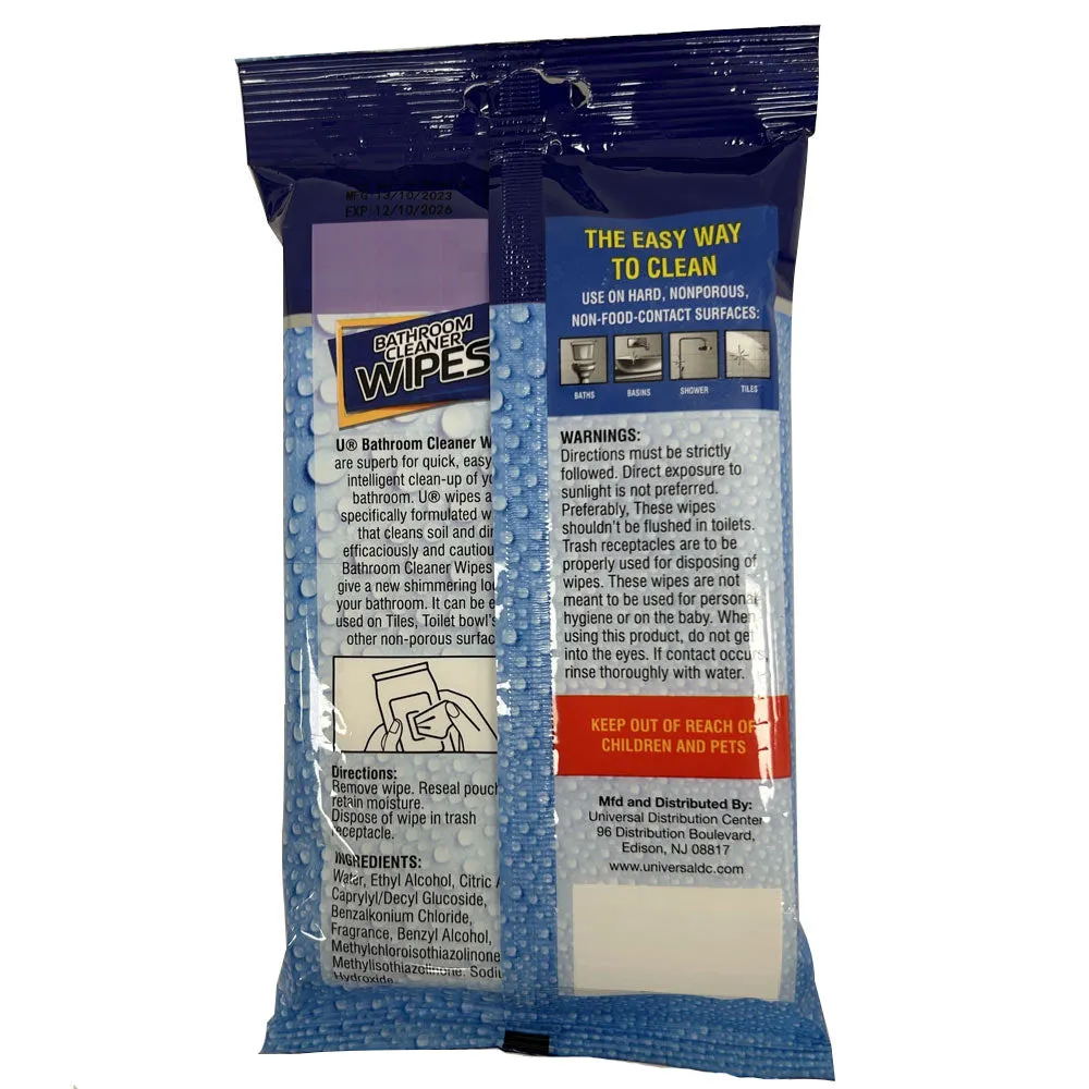 42ct Bathroom Cleaning Wipes Surface Cleaner Multi Purpose Clean Home 5.9"X7.9"