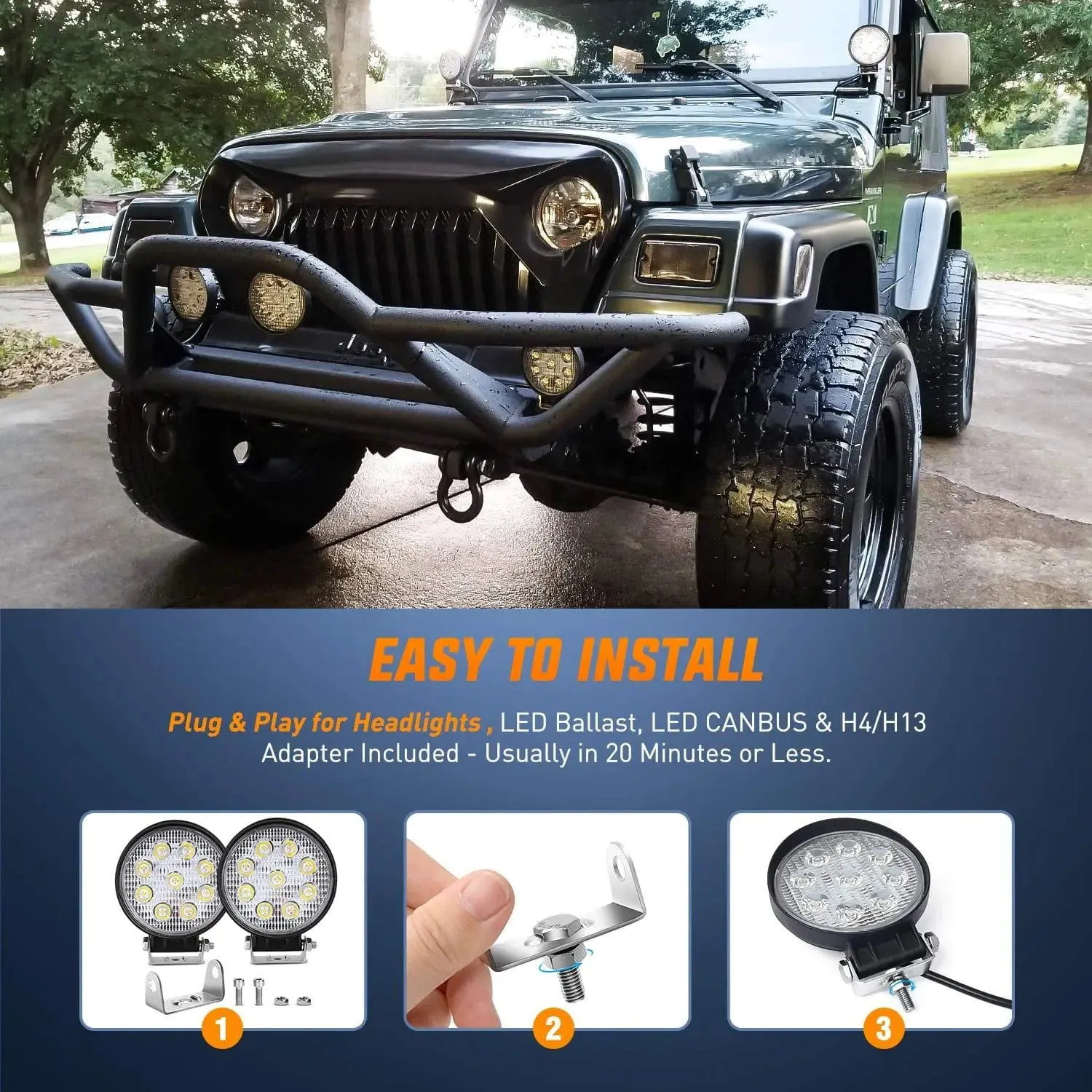 4.5 Inch 27W Round Spot LED Work Lights (10 pack)