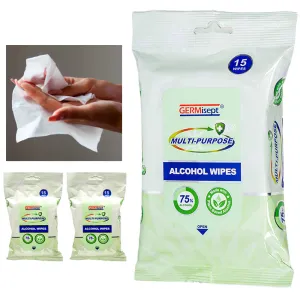 45ct Multipurpose Alcohol Wipes Wet Naps Napkins Towelettes Plant Based Cleaning