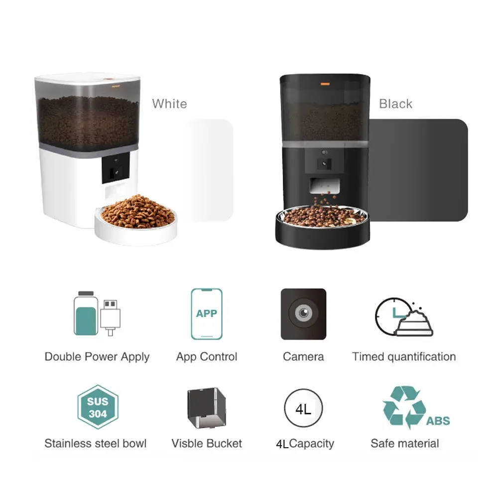 4L Smart Pet Feeder with Camera - Automatic Food Dispenser & APP Control