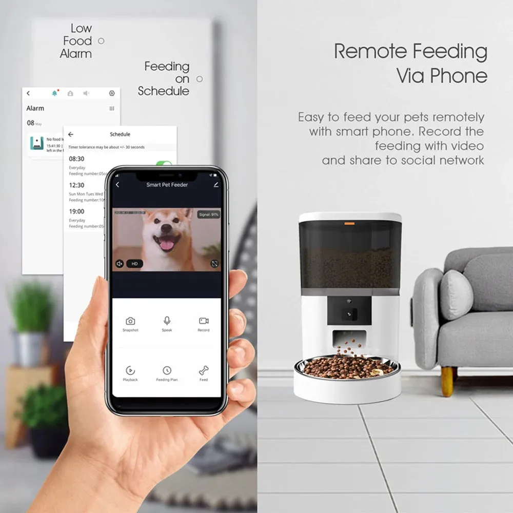 4L Smart Pet Feeder with Camera - Automatic Food Dispenser & APP Control