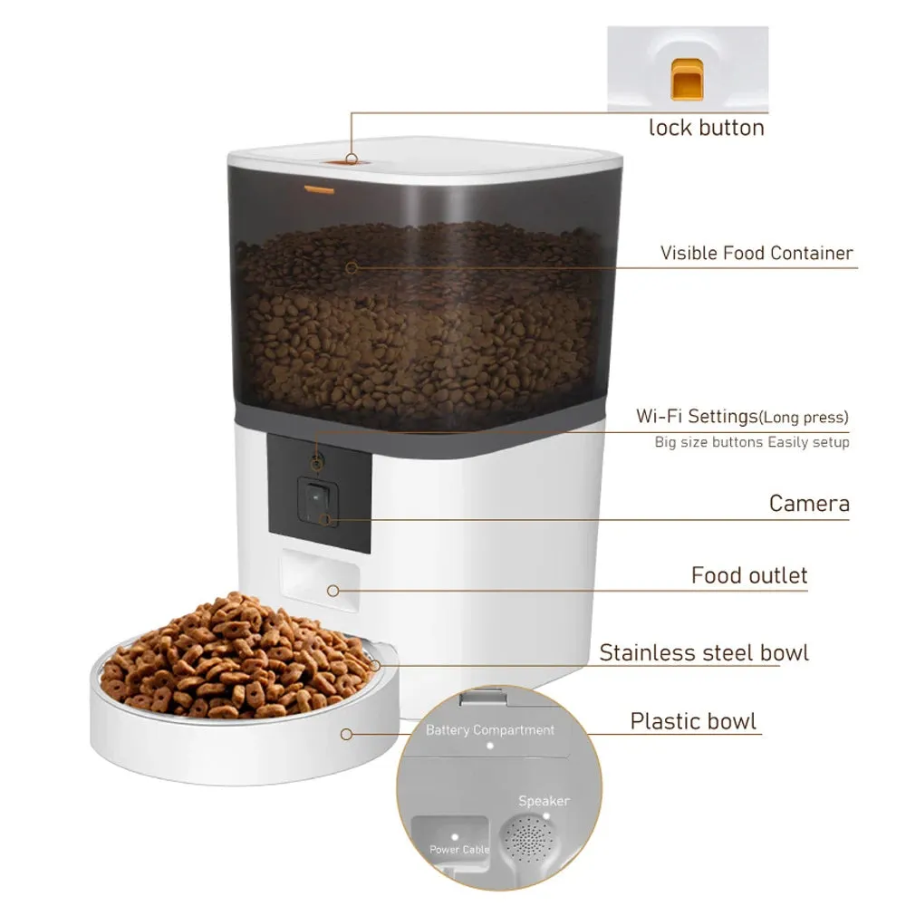 4L Smart Pet Feeder with Camera - Automatic Food Dispenser & APP Control