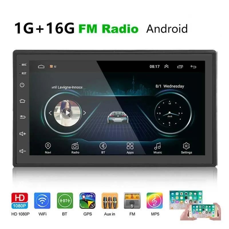 7 Inch Android Navigation Wifi Car Mp5 Player 1   32G Gps Bluetooth 2.5D Screen Standard   4Lights Camera