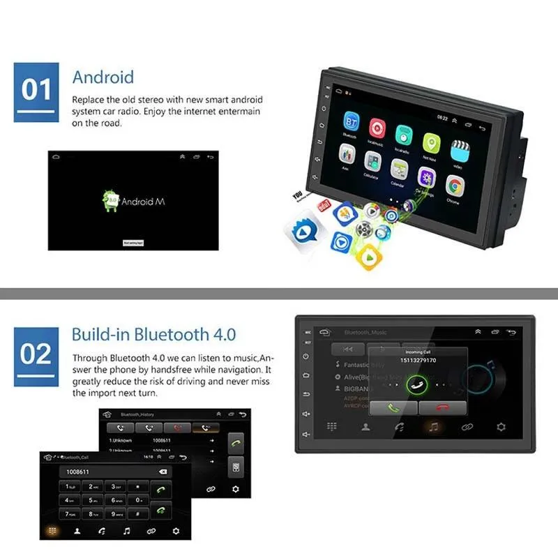 7 Inch Android Navigation Wifi Car Mp5 Player 1   32G Gps Bluetooth 2.5D Screen Standard   4Lights Camera