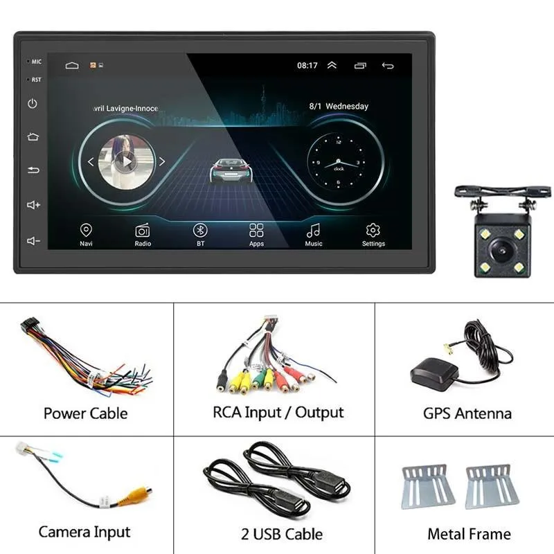 7 Inch Android Navigation Wifi Car Mp5 Player 1   32G Gps Bluetooth 2.5D Screen Standard   4Lights Camera