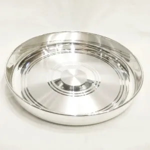 999 Fine Pure Silver Handmade solid Plan Thali, Plate/ Tray for prasad, baby food - 6 Inch approx 110  gram approx