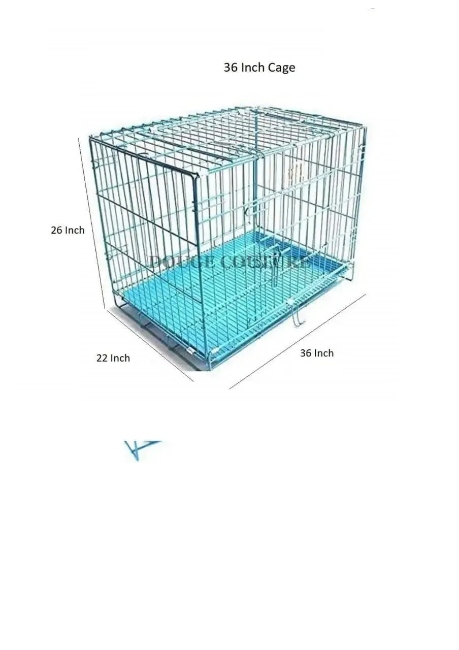 Adidog Imported Dog Cage With Removable Tray Blue 36 Inch Large 4 no.