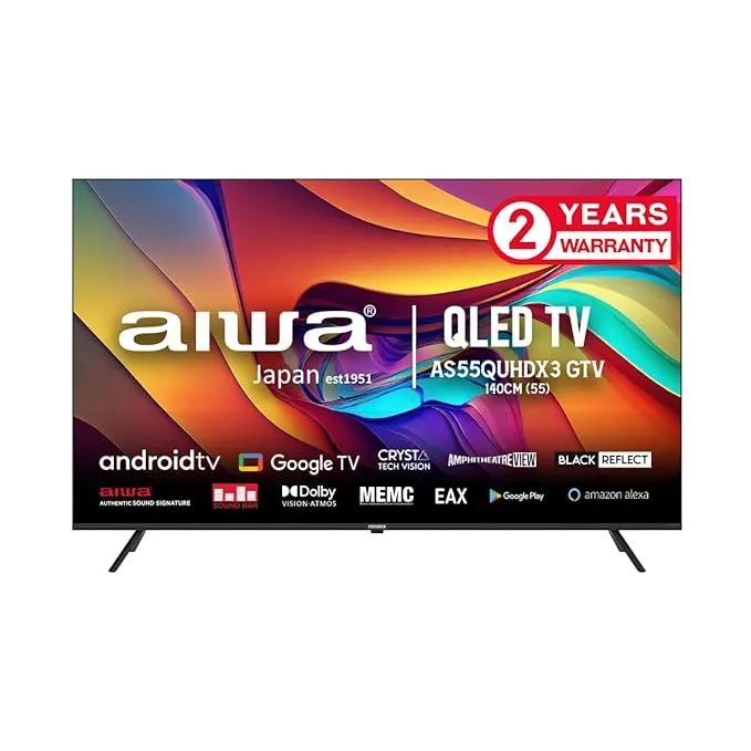 AIWA QLED TV AS55QUHDX3 139 CMS (55 Inch) Ultra HD 4K Smart Android Google 2 Years Warranty
