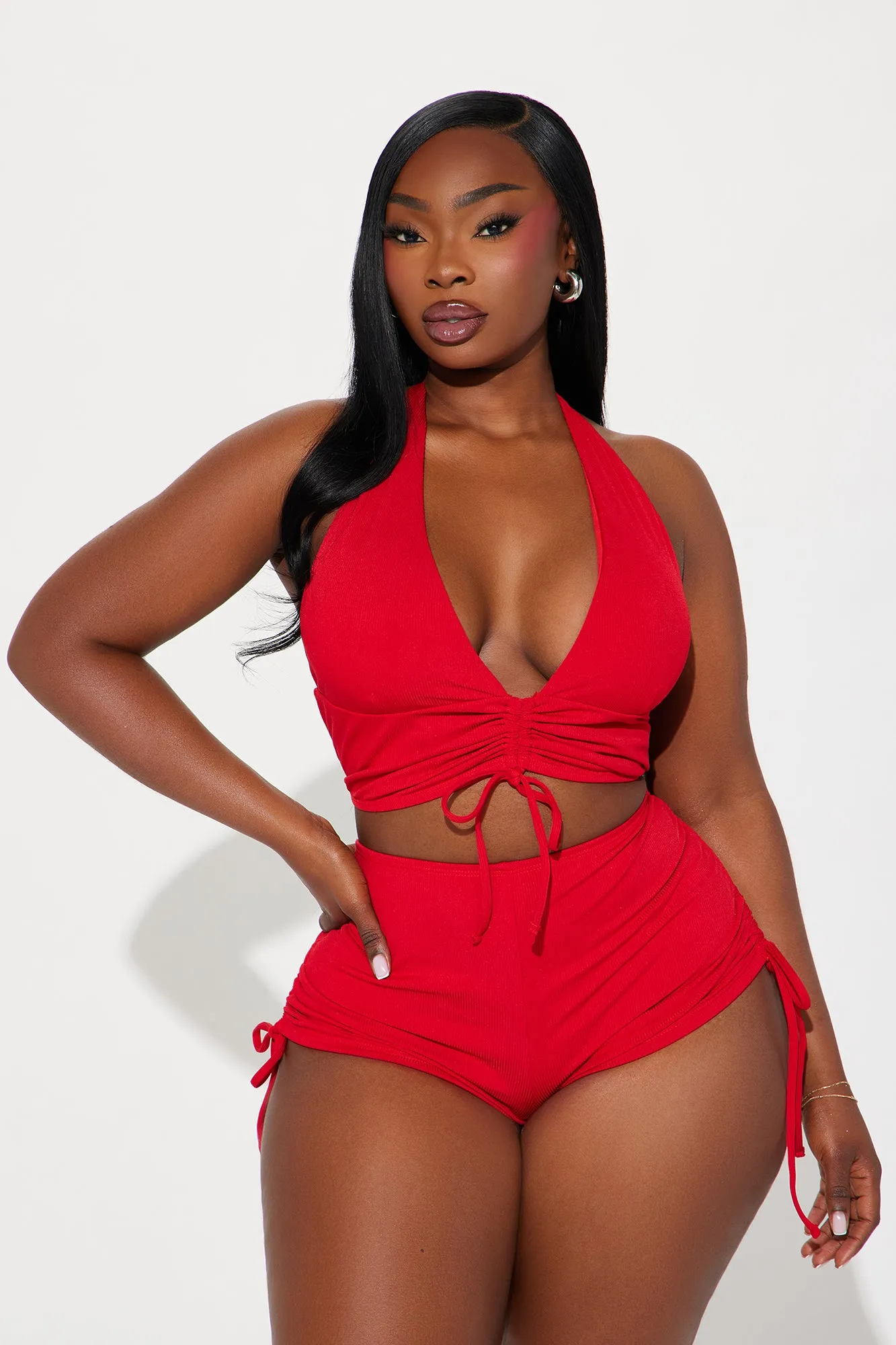 Andi 2 Piece Boyshort Bikini - Red