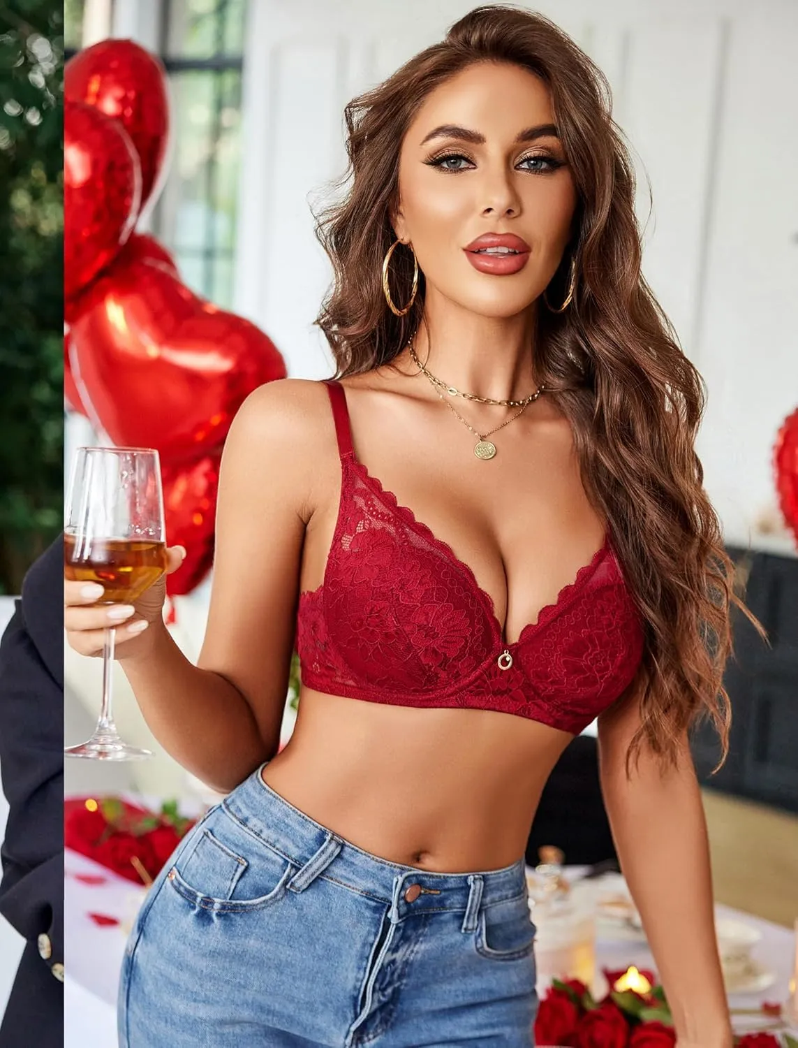 Avidlove Lace Bras for Women Push Up Bralettes with Underwire Full Coverage Unpadded Bra Sexy Minimizers Everyday Lingerie
