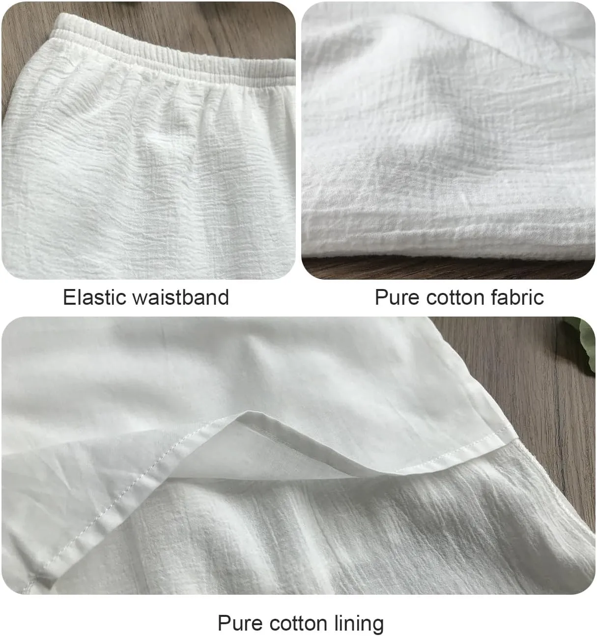 BEAUTELICATE Simple Crepe Cotton Culotte Slip for Women with Lining Ivory Calf Length