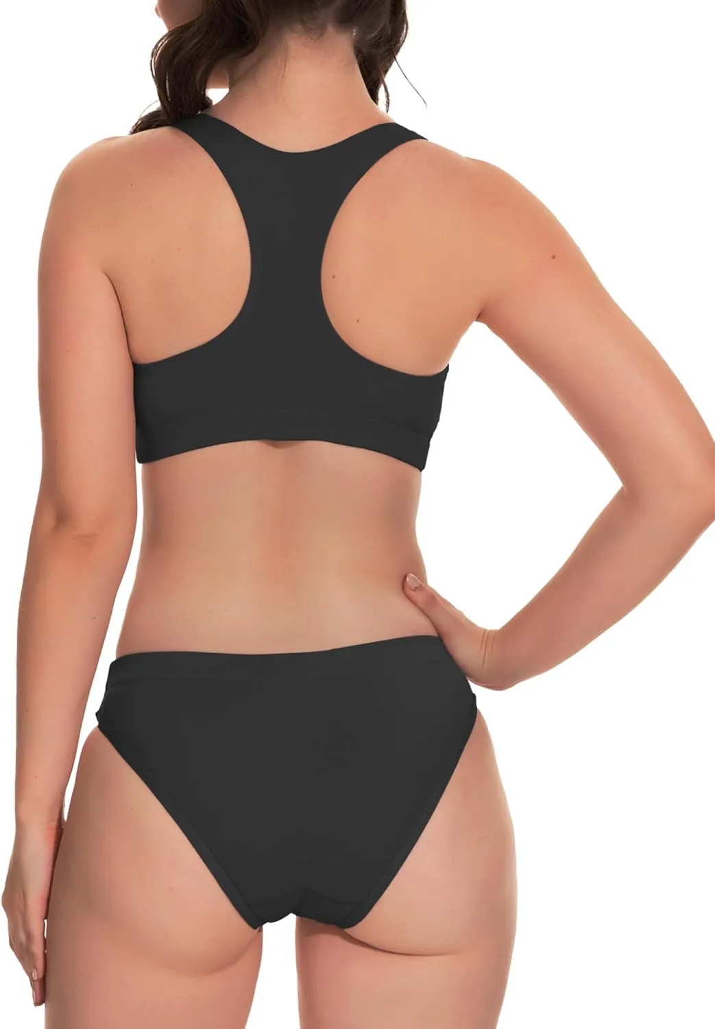 Beautikini Period Swimwear Two Piece Menstrual Leakproof Swimsuit Sporty Bikini Sets Bathing Suit for Teen Girl