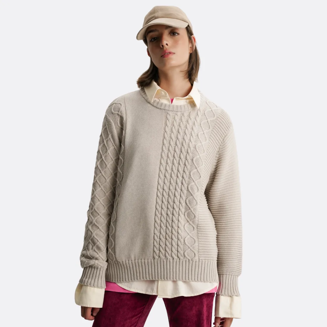 Beige Knitted Sweater