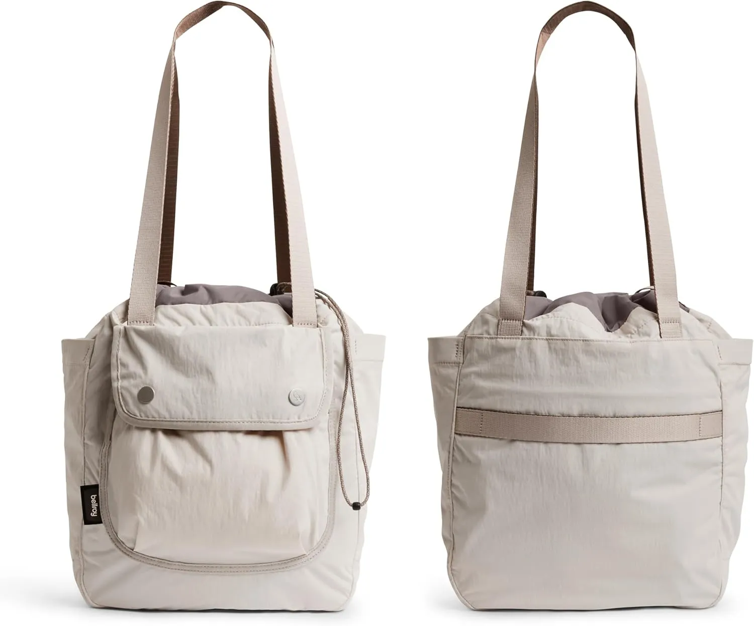 Bellroy Cinch Tote (16 liter lightweight tote bag with external organization, pop pockets, a luggage pass-through, and effortless draw-cord closure) - Oat