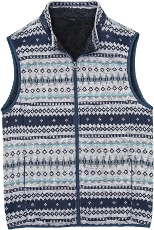 Bonnroth Mens Full Zip Sweater Fleece Vest, Sherpa Lined Stand Collar Vests with Pocket