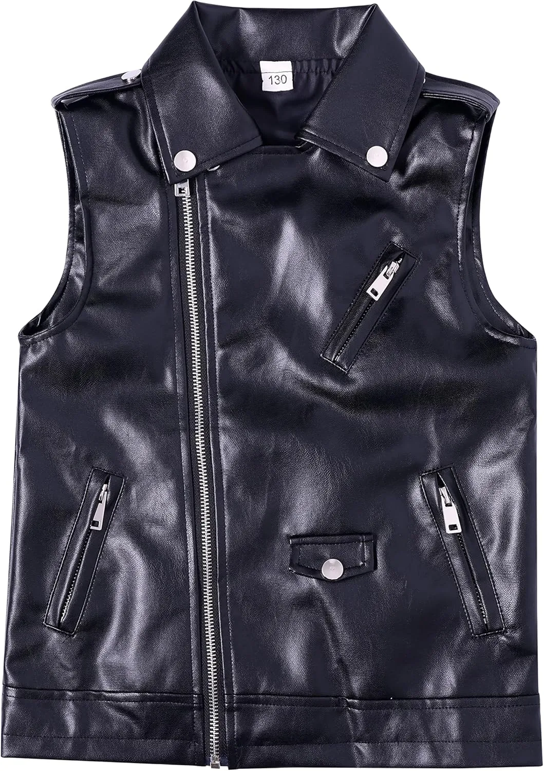 Boys Girls Faux leather Vest Jacket Kids Motorcycle Vests Joker Dress Coat 3-12Years