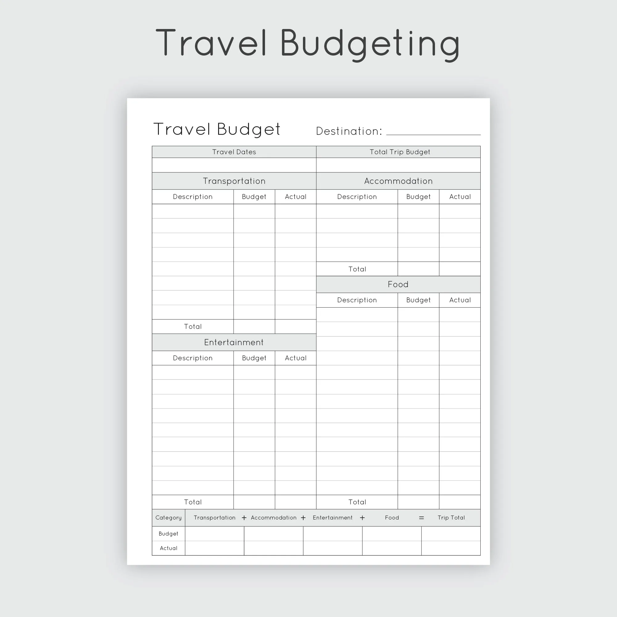 Budget Journal - Wildflowers
