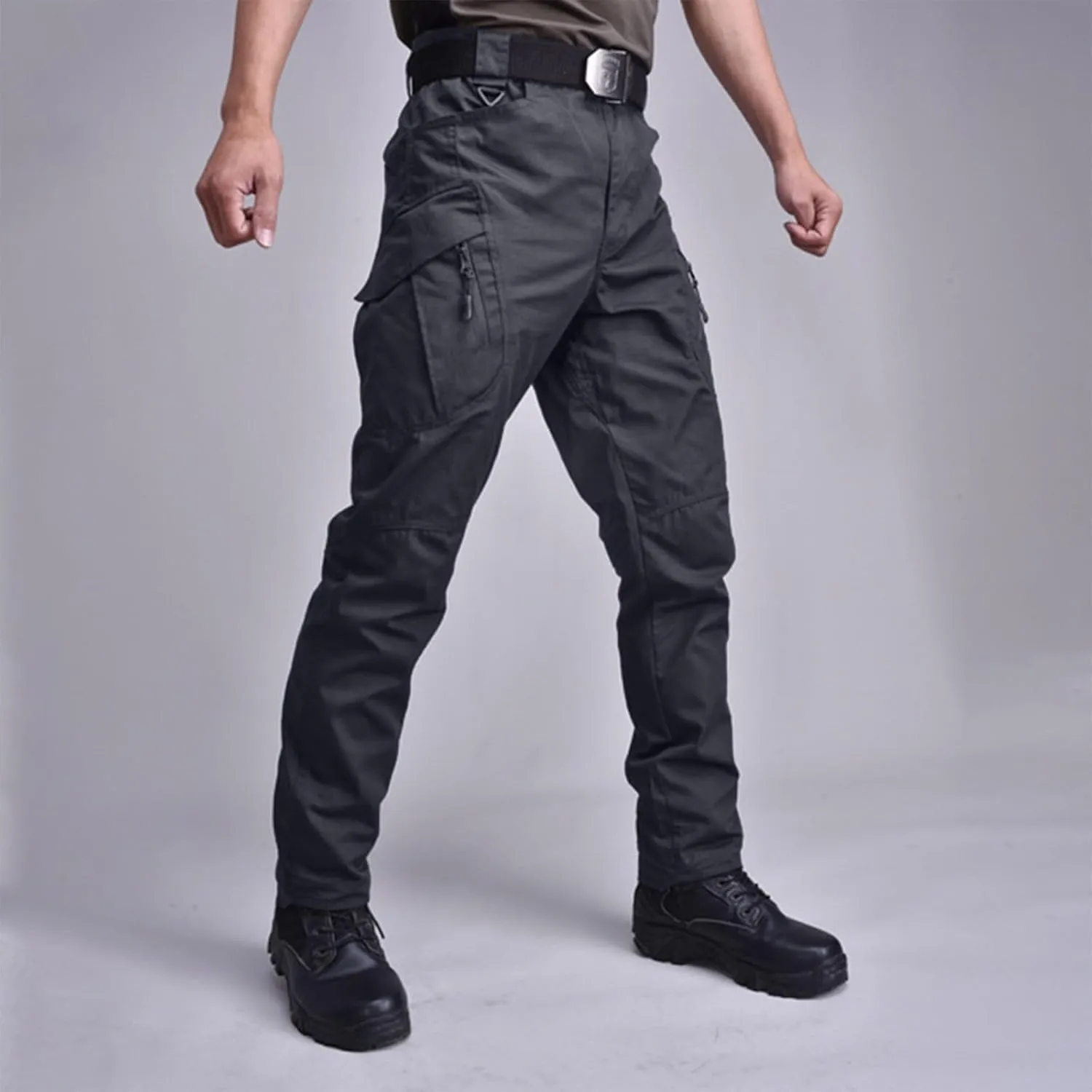 Cargo Pants Men Big and Tall Multi Pockets Jogger Pants Loose Fit Ripstop Hiking Tactic Straight Leg Trousers