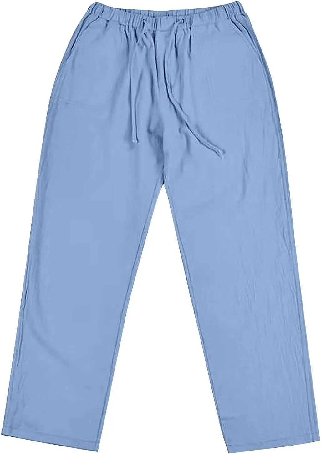 Casual Cotton Linen Pants for Mens Summer Outdoor Hiking Sports Trousers Breathable Work Cargo Pants with Pockets Men's Pants