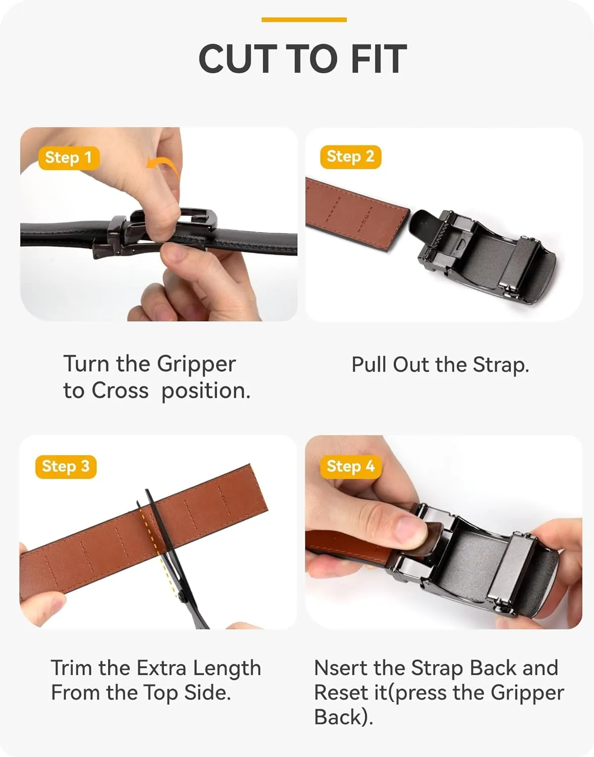 CHAOREN Leather Ratchet Belt Men 2 Pack - Customizable Fit, Effortless Style (35mm)