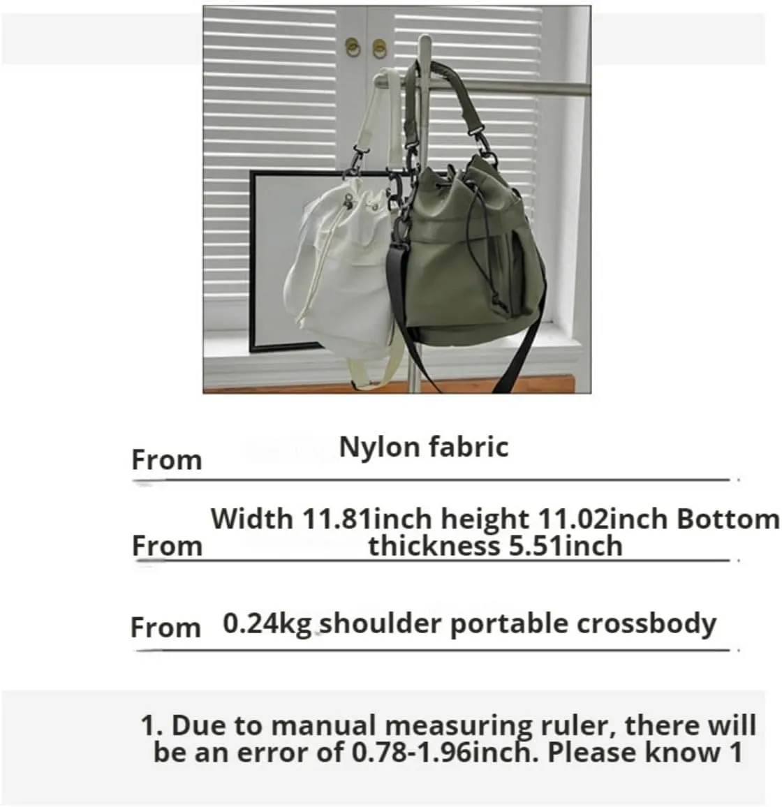 Chic Sporty Shoulder Bag Crossbody Bucket Bag Nylon Tote with Trendy Drawstring - Casual Carryall