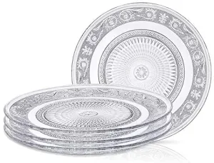 Clear Glass Dinner Plate - Set of 4 -  10 Inch