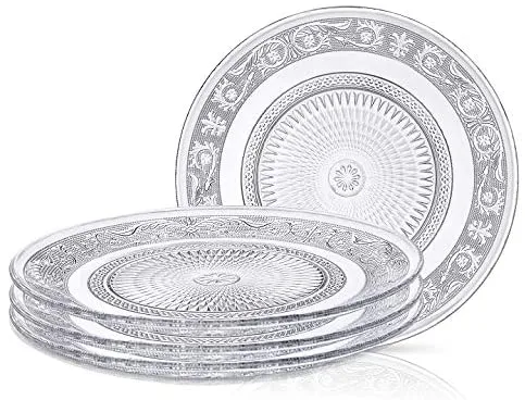 Clear Glass Dinner Plate - Set of 4 -  10 Inch