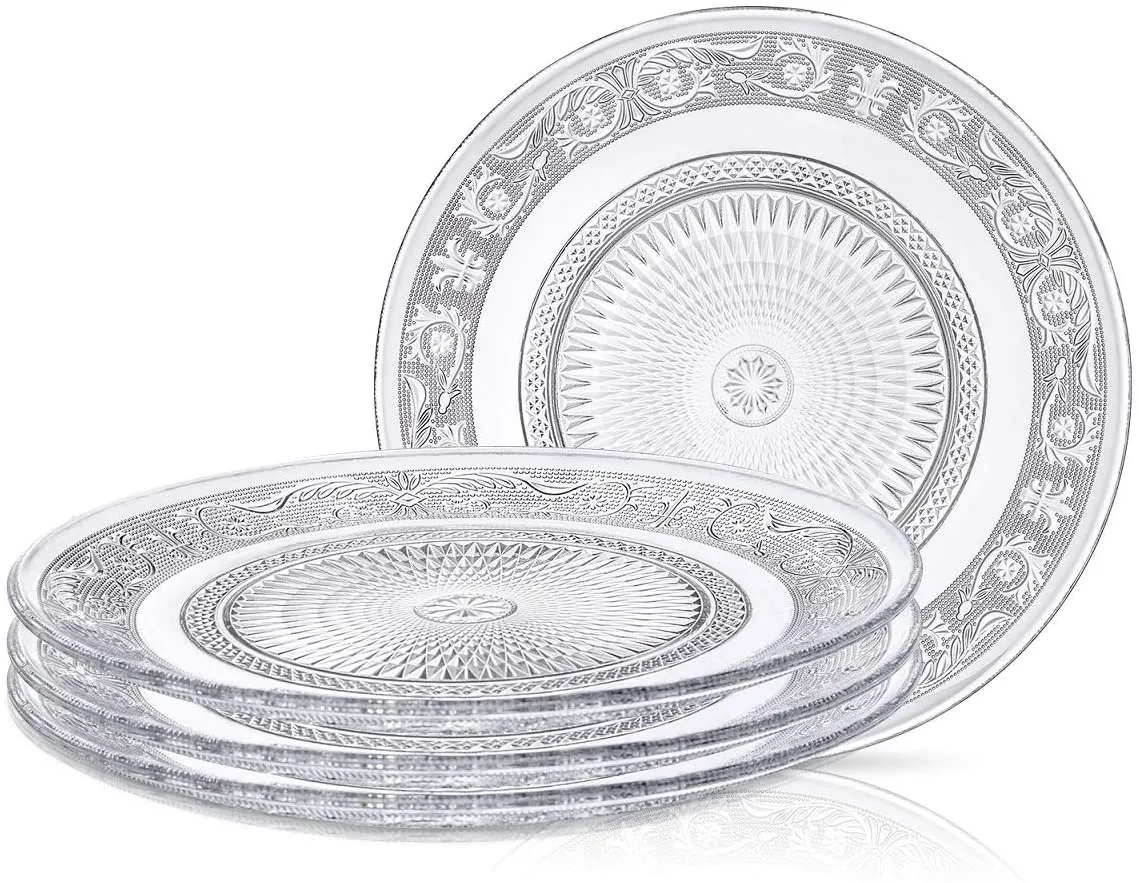 Clear Glass Dinner Plate - Set of 4 -  10 Inch