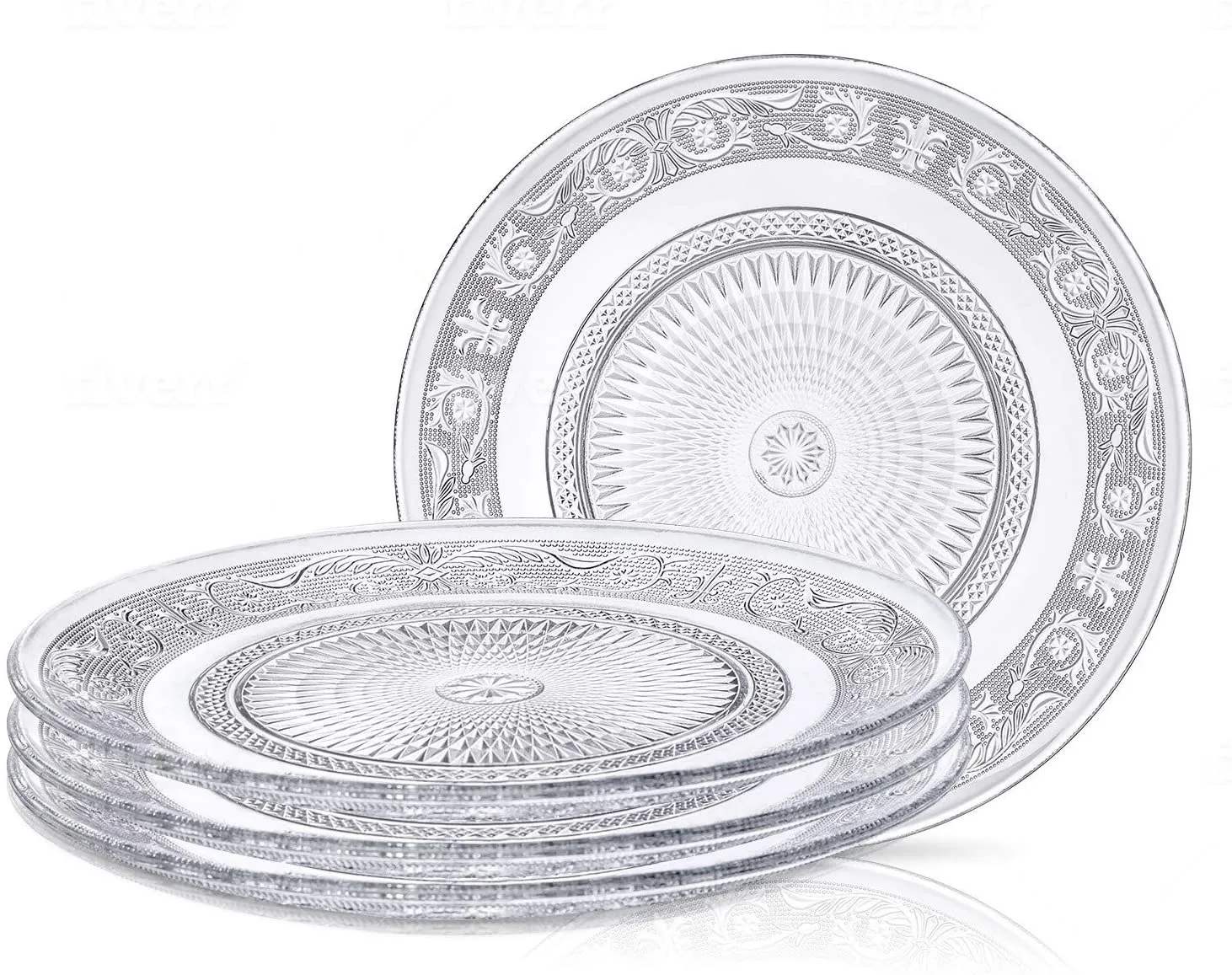 Clear Glass Dinner Plate - Set of 4 -  10 Inch